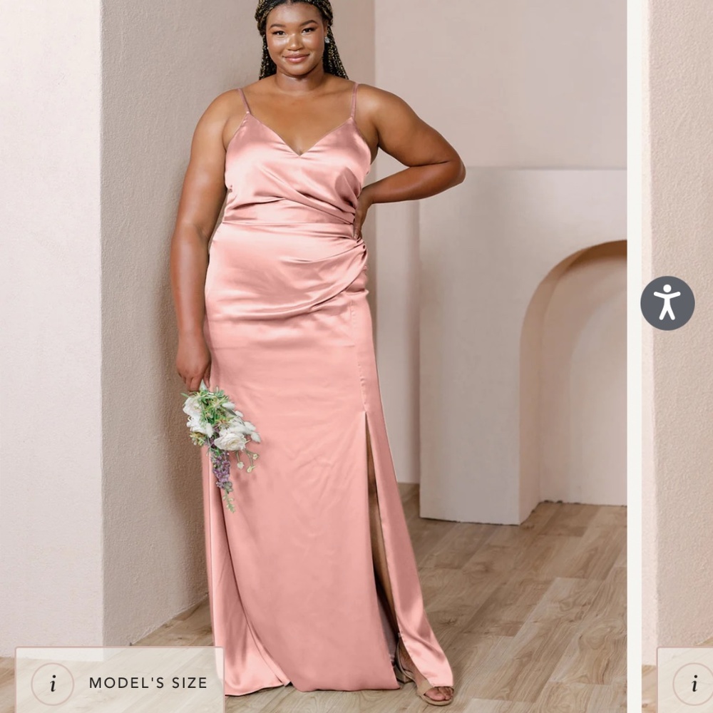 REVELRY Rory Satin Maxi pink Dress . Size 6